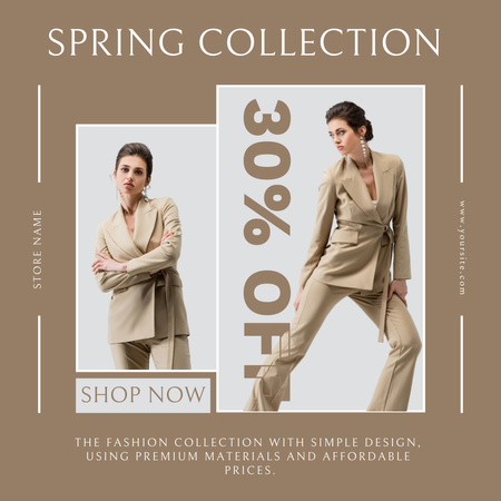Collage with Sale Announcement of Women's Spring Collection Instagram AD Design Template