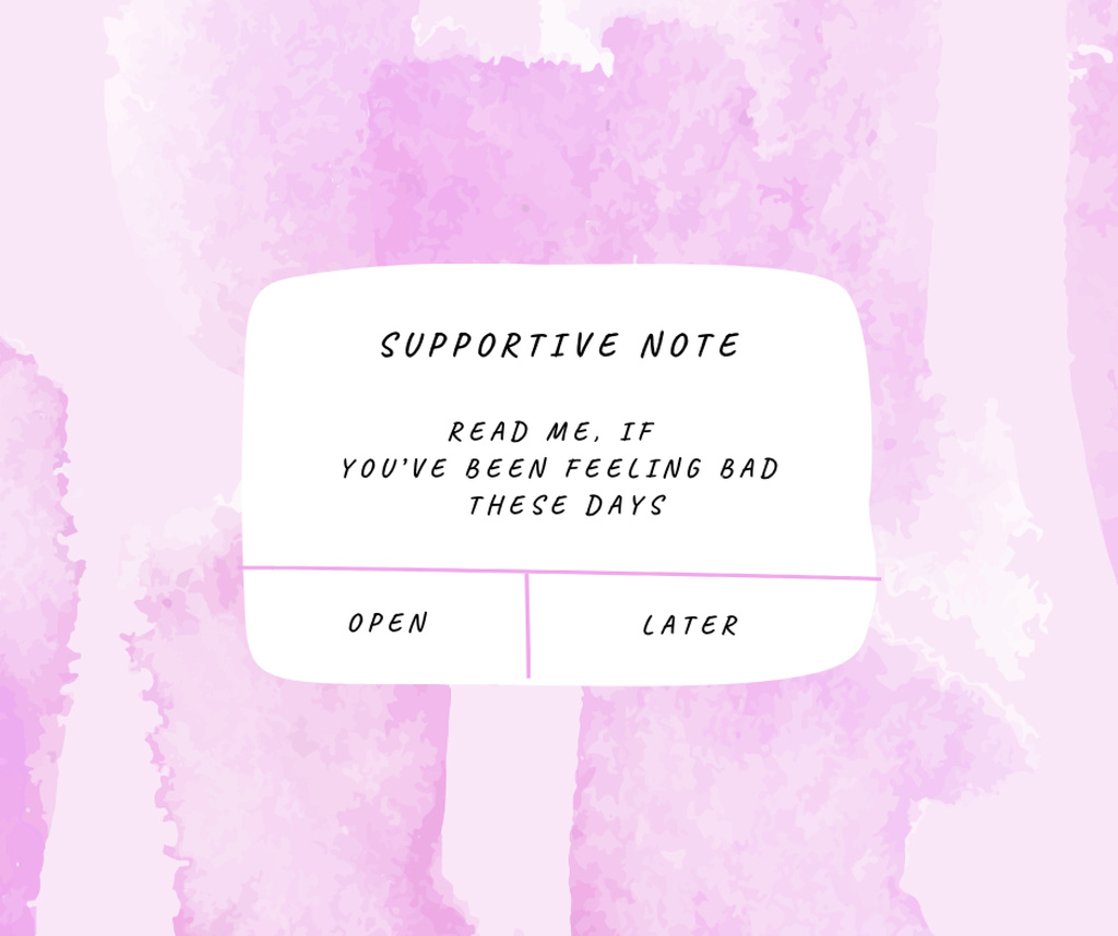 Template di design Inspirational Note on Pink Watercolor Facebook