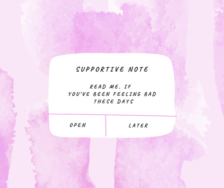 Inspirational Note on Pink Watercolor Facebook Design Template