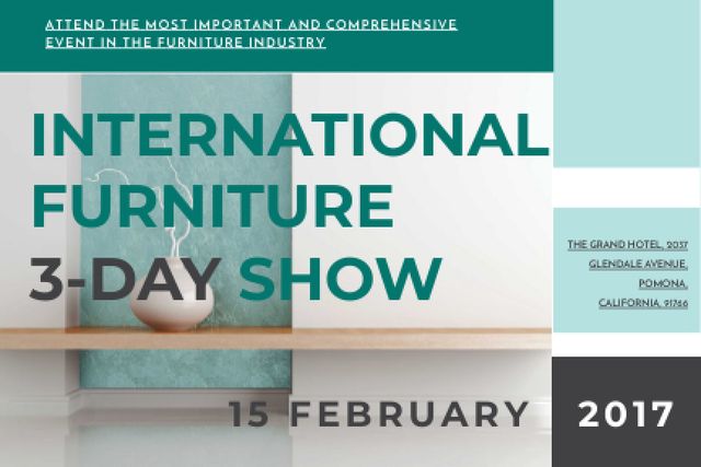 International furniture show Announcement Gift Certificate – шаблон для дизайна