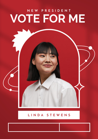 Template di design President Election Announcement with Young Woman Poster