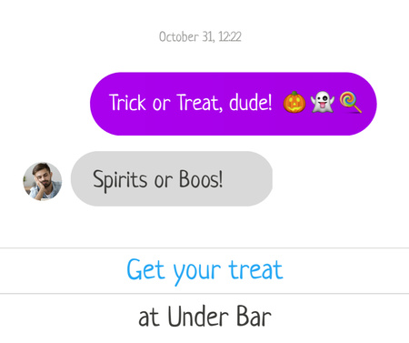 Designvorlage Lustiges Chatten über Halloween für Facebook