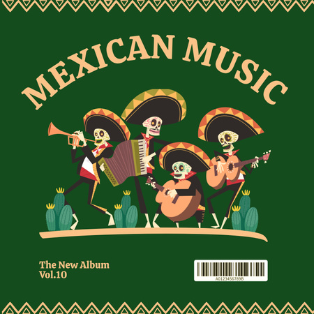 Mexikói zenei album bejelentése Album Cover tervezősablon