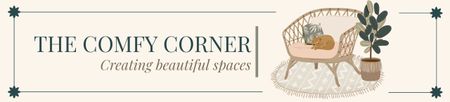 Designvorlage Comfy Corner Design Creation Angebot Beige für Ebay Store Billboard