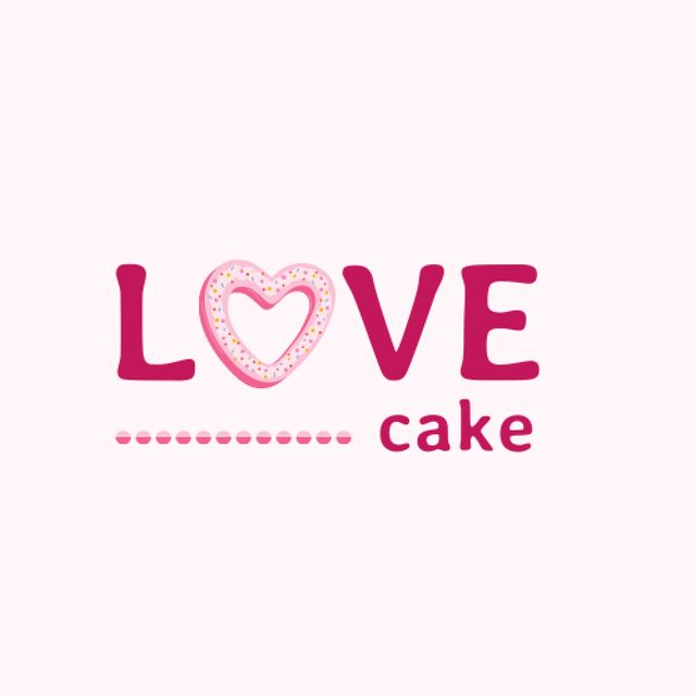 Bakery Ad with Heart Shaped Bagel Logo Modelo de Design