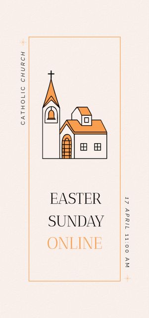 Easter Sunday Service Announcement Flyer DIN Large tervezősablon