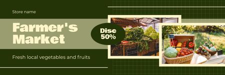 Discount on Natural Food Twitter Design Template