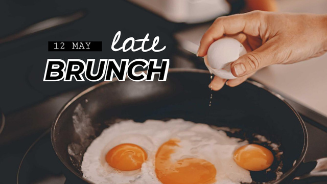 Fried Eggs for Late Brunch FB event cover Design Template