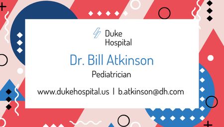 Information Card of Doctor Pediatrician Business Card US tervezősablon