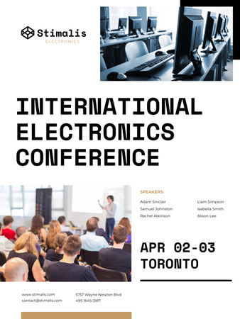 Plantilla de diseño de Electronics Conference Event Announcement Poster 36x48in 
