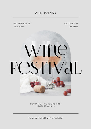 Wine Tasting Festival Announcement Poster tervezősablon
