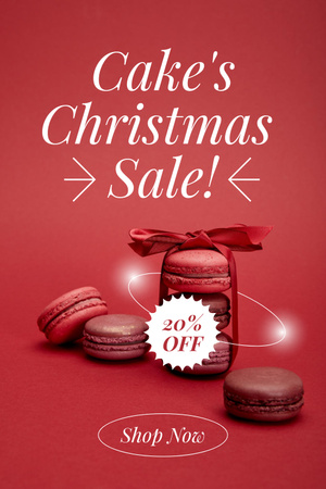 Cake's Christmas Sale Announcement With Red Colors Pinterest Design Template