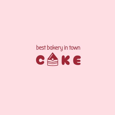 Bakery Ad with Chocolate Cake Illustration Logo Design Template
