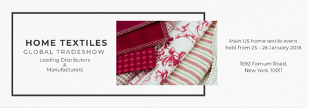 Anúncio do evento de têxteis para o lar em vermelho Tumblr Modelo de Design