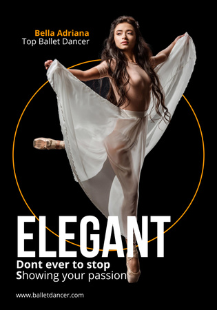 Designvorlage Passionate Professional Dancer für Poster 28x40in