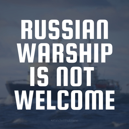 Russian Warship is Not Welcome Instagram Šablona návrhu