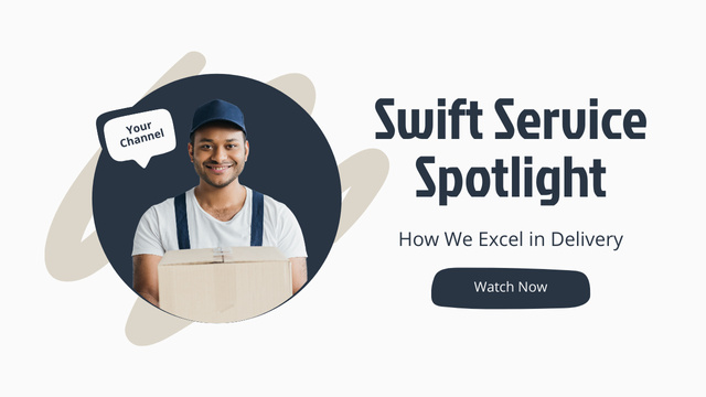 Swift Courier Service Spotlight Youtube Thumbnail Design Template