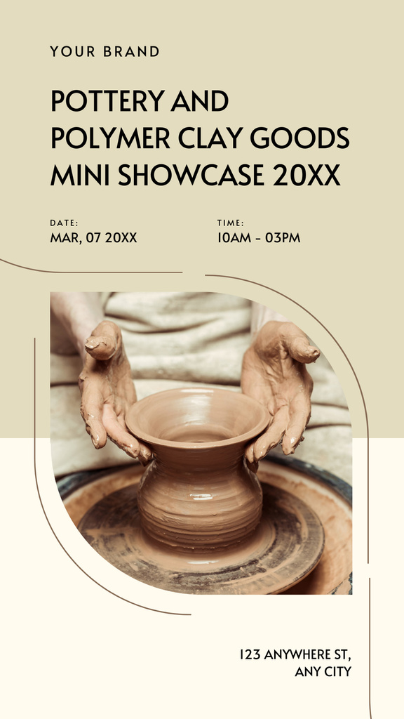 Mini Exhibition of Polymer Clay Pottery Instagram Story Šablona návrhu