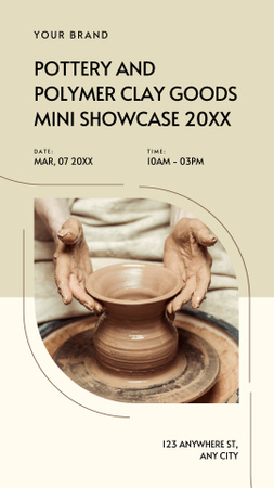 Designvorlage Mini-Ausstellung von Polymer Clay Pottery für Instagram Story