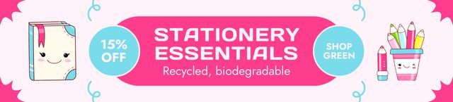 Designvorlage Offer On Biodegradable Stationery Essentials für Ebay Store Billboard