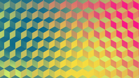 Bright Cubes Pattern on Colorful Gradient Zoom Background Design Template
