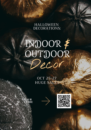 Template di design Annuncio di decorazioni per esterni di Halloween Poster