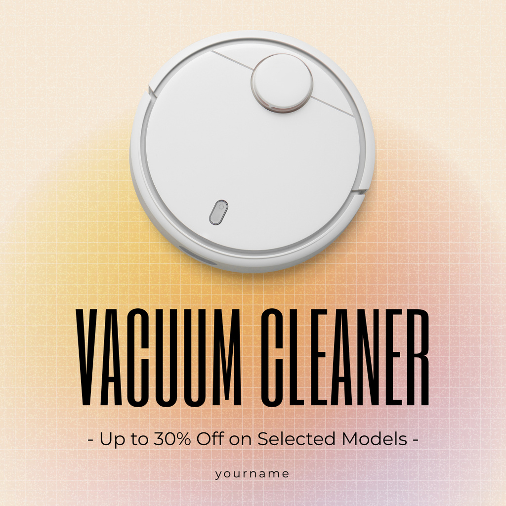 Designvorlage Offer Discounts on Selected Models of Cleaner Robots für Instagram AD