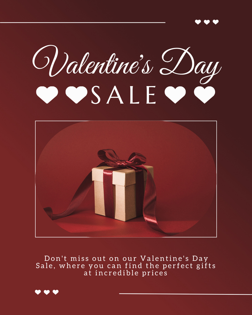 Unmissable Sale on Valentine's Day Instagram Post Vertical Modelo de Design