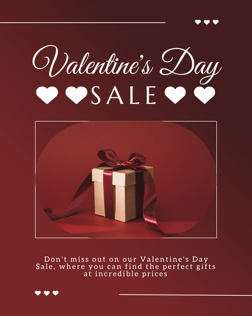 Unmissable Sale on Valentine's Day Instagram Post Vertical Design Template