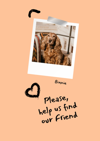 Ontwerpsjabloon van Flayer van huisdier adoptie advertentie met schattige hond