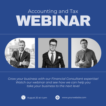 Platilla de diseño Webinar about Accounting and Tax LinkedIn post