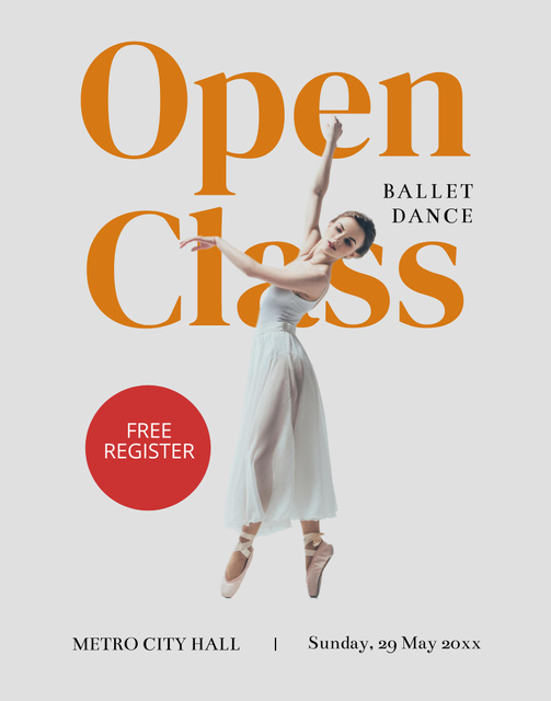 Classic Ballet Lessons Advertising Poster 22x28inデザインテンプレート