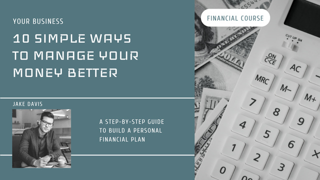 Szablon projektu Simple Ways to Manage your Money Better Title 1680x945px