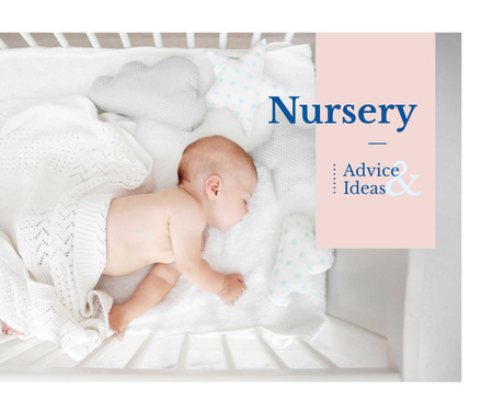 Ontwerpsjabloon van Facebook van Nursery Design Baby Sleeping in Crib