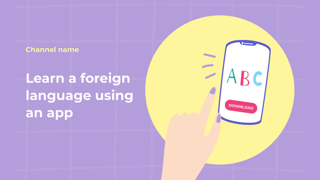 Language Learning Apps Youtube Thumbnail Design Template