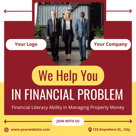 Business Consulting with Helping in Financial Problems LinkedIn post Design Template