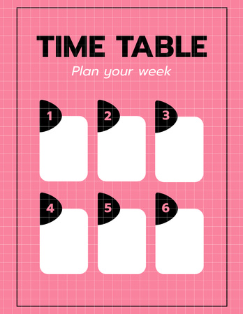 Platilla de diseño Weekly Time Table in Pink Notepad 8.5x11in