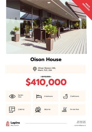 Platilla de diseño Real Estate Ad with Modern House Facade Poster 28x40in