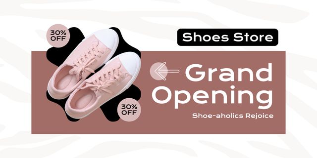 Awesome Shoes Store Grand Opening Event With Discounts Twitter Design Template