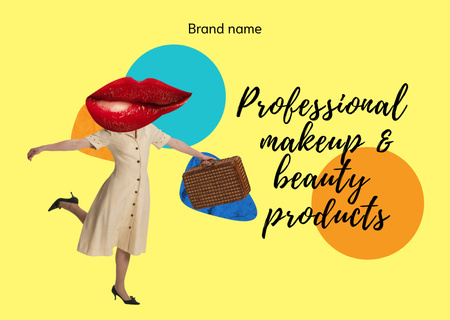 Beauty Ad with Funny Female Character Postcard – шаблон для дизайна