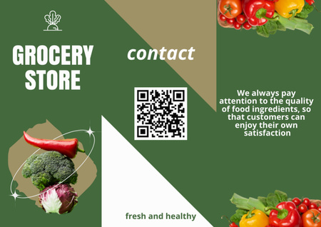 Fresh And Healthy Veggies With Qr-Code Brochure Design Template