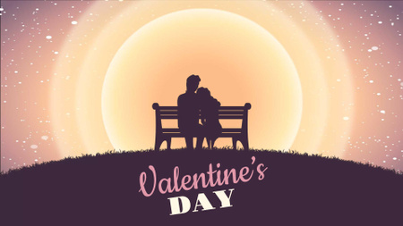 Template di design Couple on a bench on Valentine's Day Full HD video
