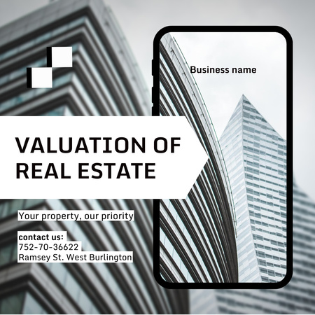 Valuation of Real Estate Instagram AD Design Template