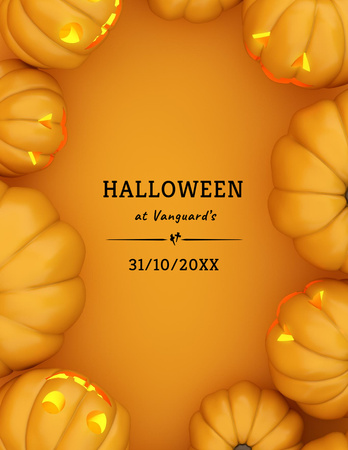 Halloween Celebration with Pumpkin Lanterns Flyer 8.5x11in Tasarım Şablonu