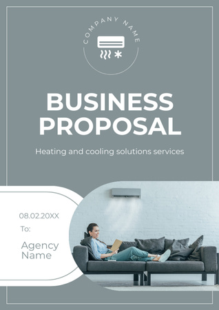 Heating and Cooling Solutions for Home Grey Proposal Tasarım Şablonu