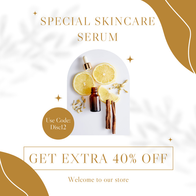 Special Sale Offer of Skincare Serum Instagram AD Design Template