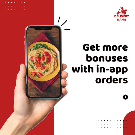 Food Delivery Application Offer Instagram AD tervezősablon