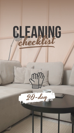 Siivouksen tarkistuslista 20 päiväksi olohuoneessa TikTok Video Design Template