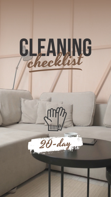 Cleaning Checklist For Twenty Days In Living Room TikTok Video Modelo de Design