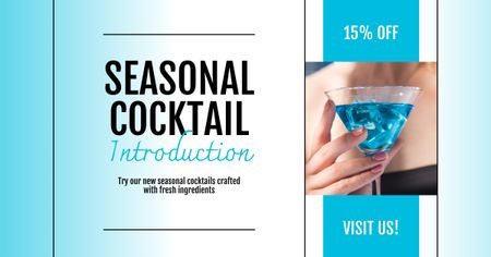 Platilla de diseño Seasonal Cocktails and Drinks Offer Facebook AD